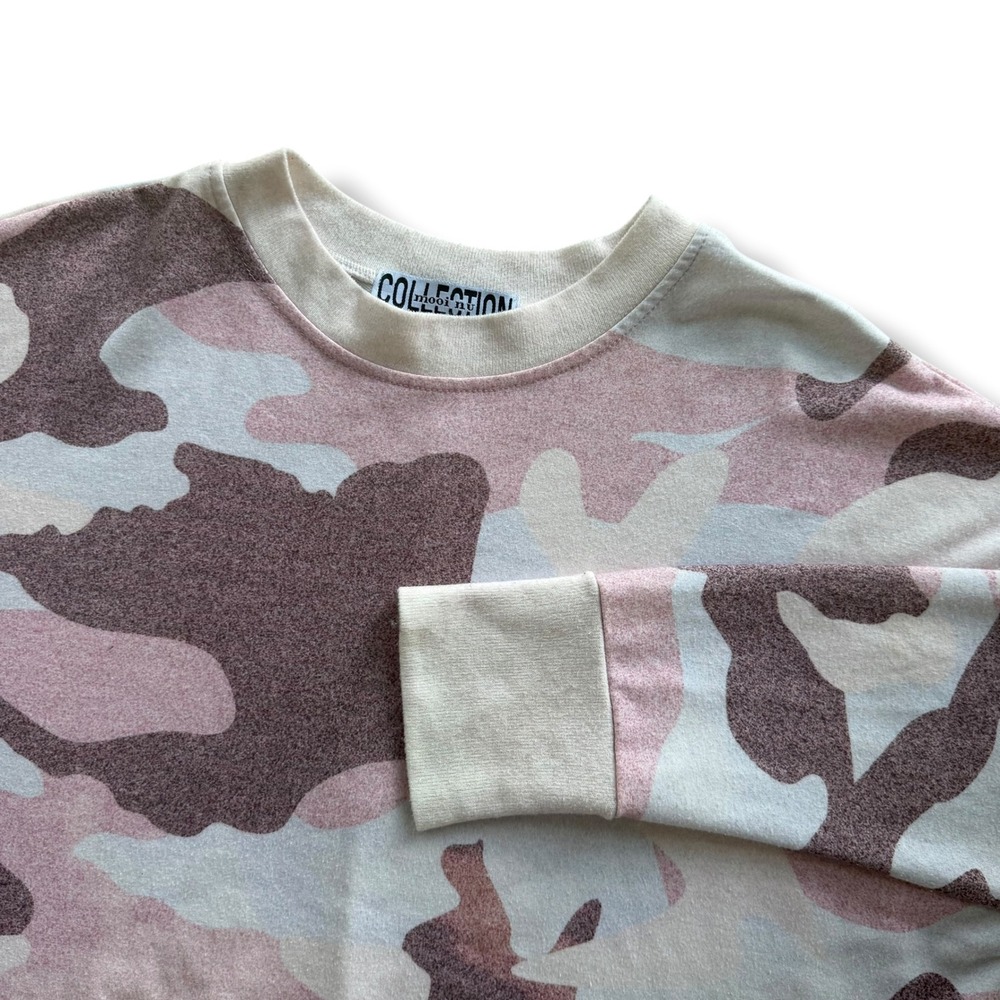 Mooi Nu Collection Women M Pink Camo Oversize Crewneck Sweatshirt Tunic Top Boho
